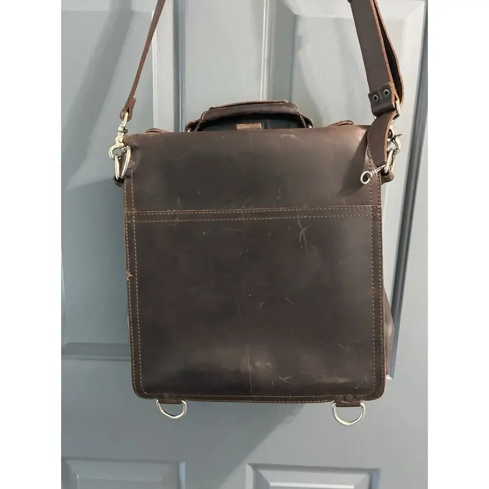 Saddleback Leather Company Coffee Brown Messenger Bag Converitble Backpack